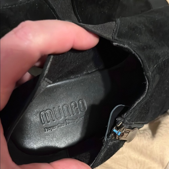 Women's Black Peep-Toe Ankle Boots 10 - Picture 4 of 7